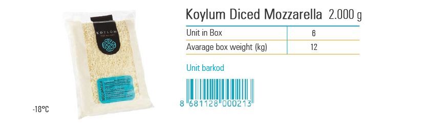 Koylum Diced Mozzarella 2.000 g