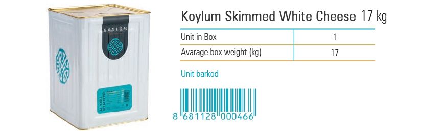 Koylum Skimmed White Cheese 17 kg