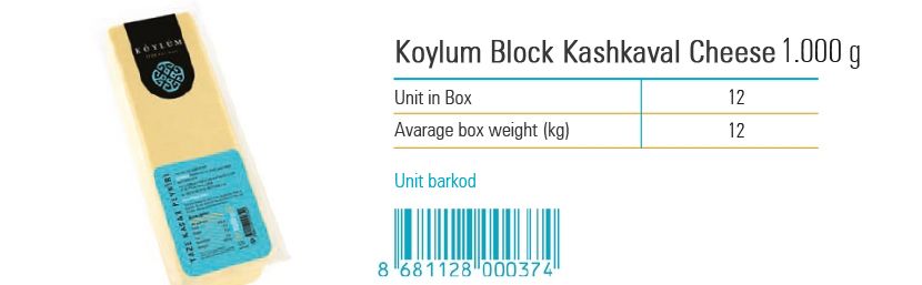 Koylum Block Kashkaval Cheese  1.000 g