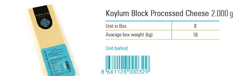Koylum Block Processed Cheese 2.000 g