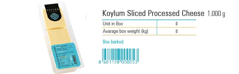 Koylum Sliced Processed Cheese 1.000 g