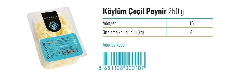 Köylüm Çeçil Peynir 250 g