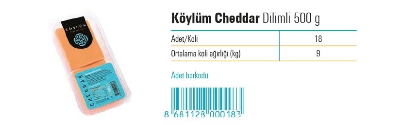 Köylüm Cheddar Dilimli 500 g