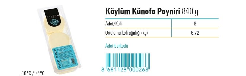 Köylüm Künefe Peyniri 840 g