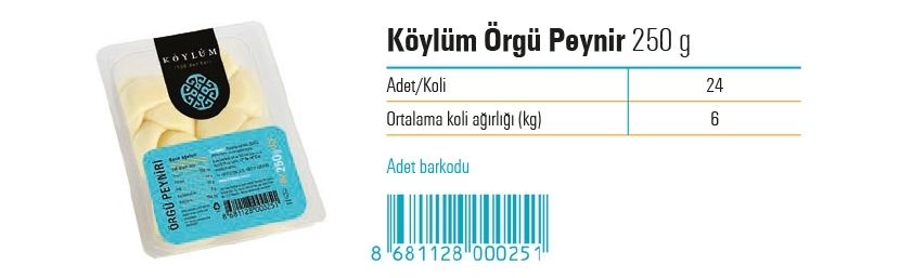 Köylüm Örgü Peynir 250 g